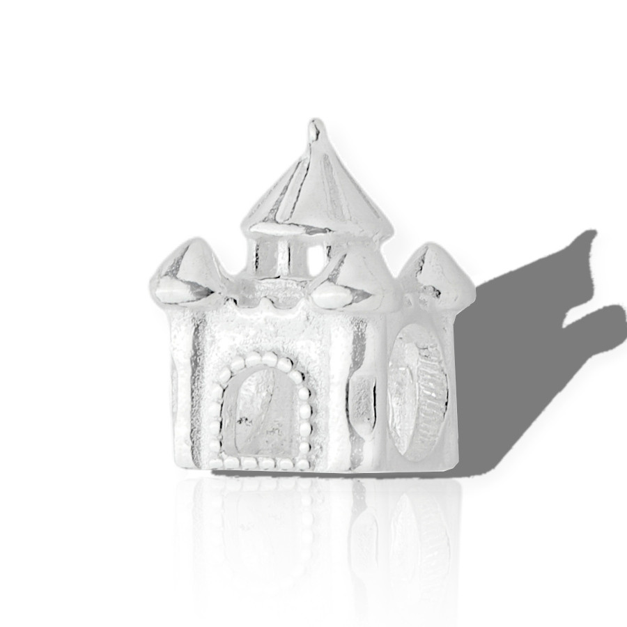 Berloque Pingente Separador Castelo Princesa Prata Original