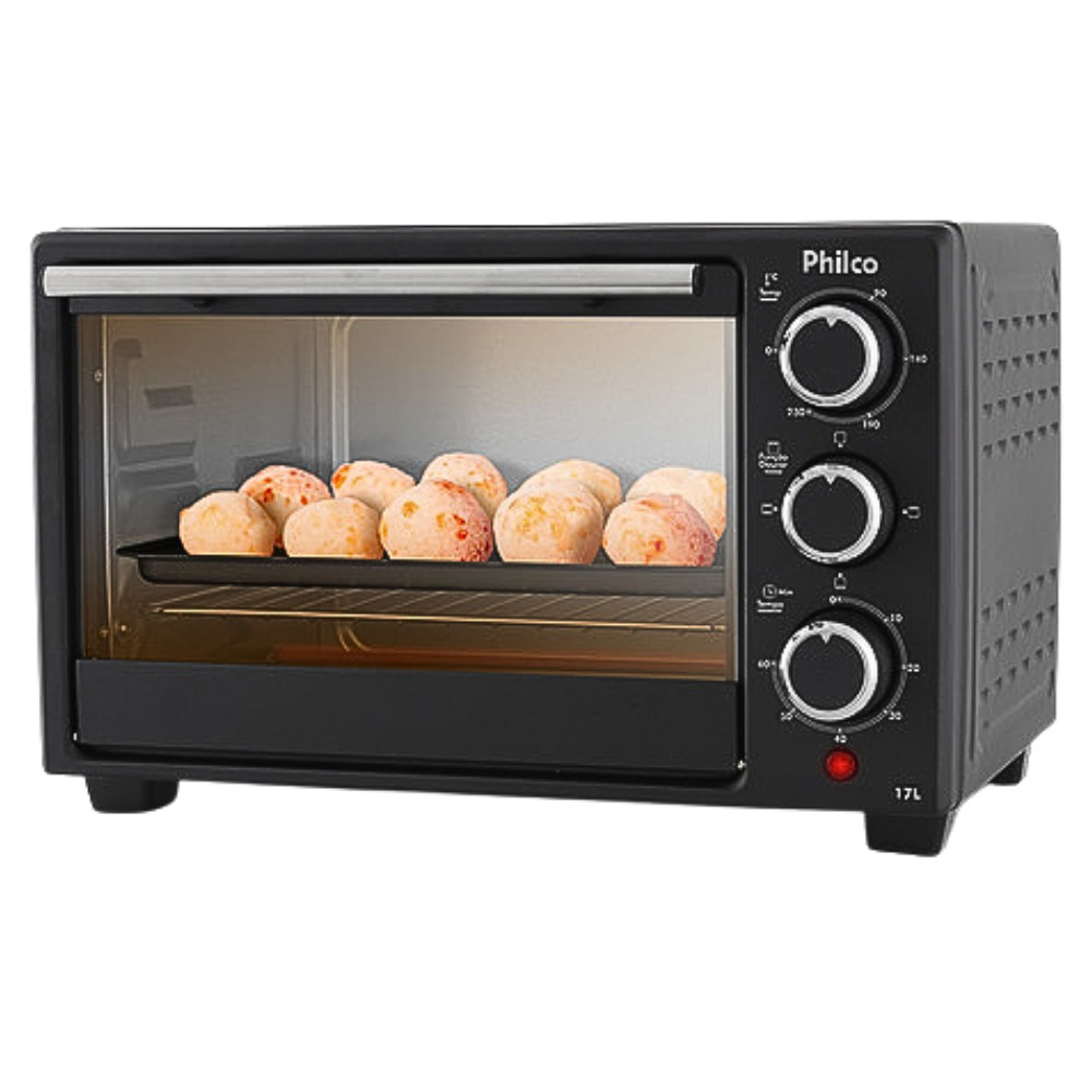 Forno Eletrico Forninho De Bancada 17 Litros Dourar Timer Grelha Grade Bandeja Philco 110v