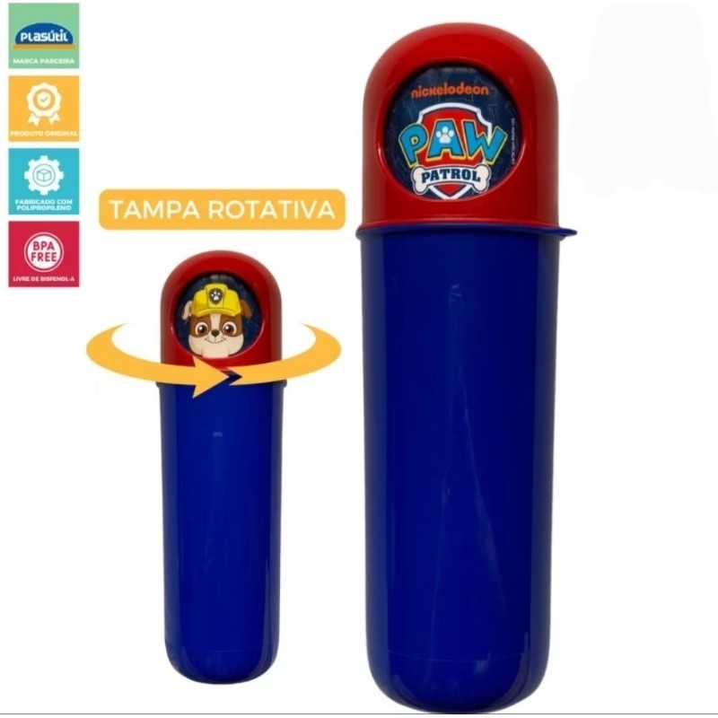 Porta Escova Dentes Infantil PATRULHA CANINA Lúdico Multiuso 370ml em Oferta na Shopee
