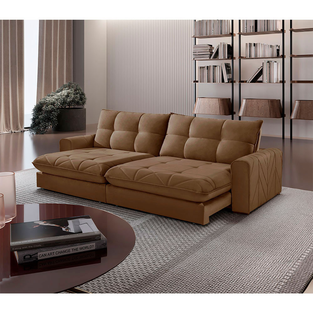 Sofá Firenze Veludo 02 Módulos de 100cm B25cm Meu Sofá Online