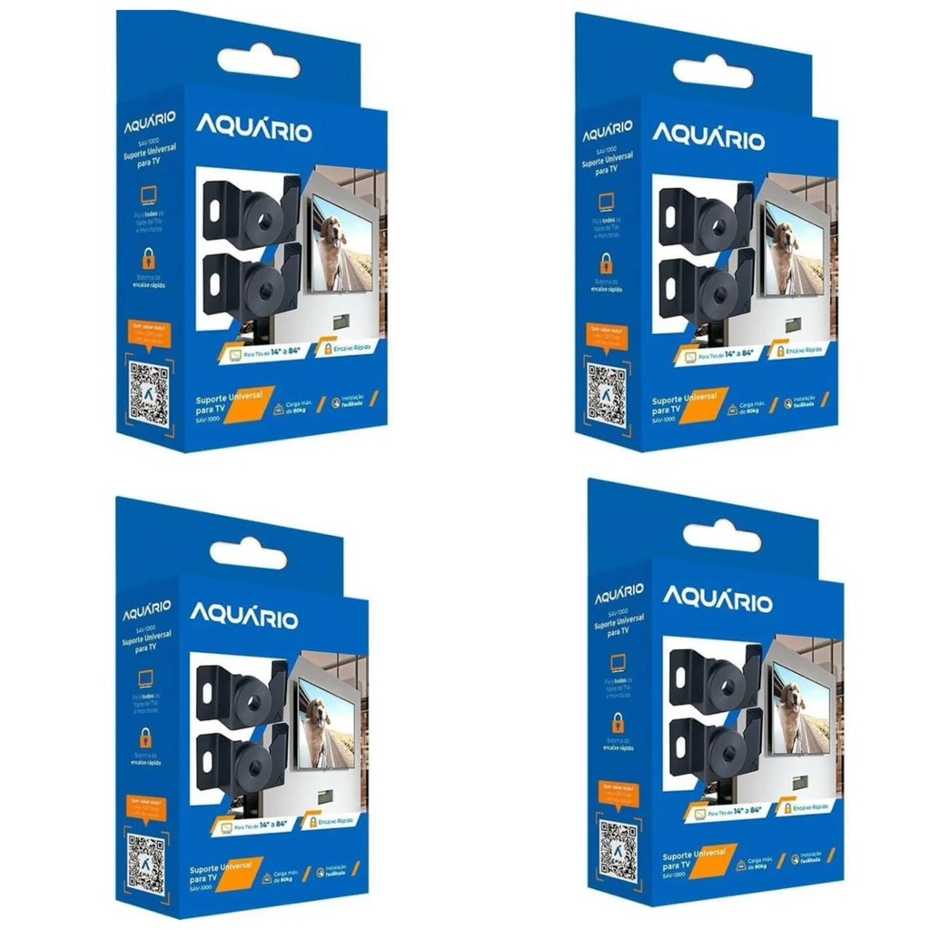 Suporte TV Universal Fixo Aquário Para LED LCD 14 a 84 Polegadas Prático e Resistente
