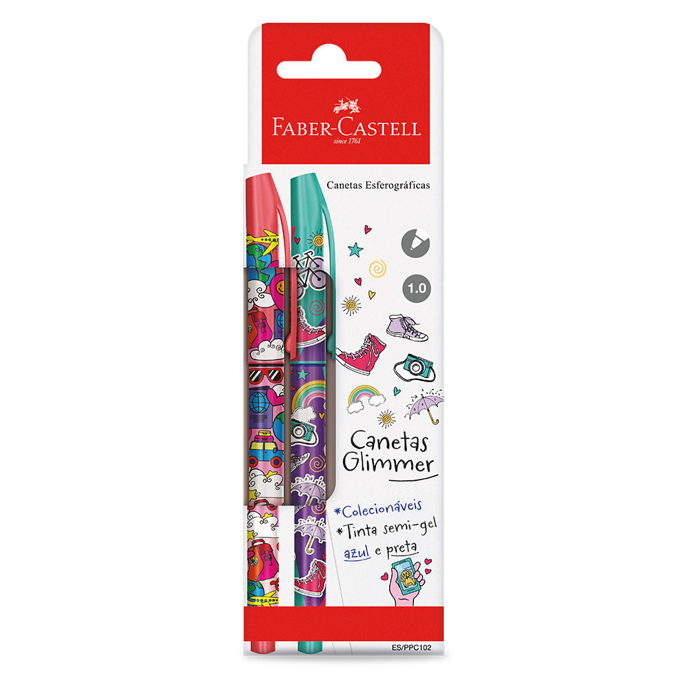 Caneta esferográfica Glimmer Viagem 2 unid ES/PPC102 Faber-Castell em Oferta na Shopee