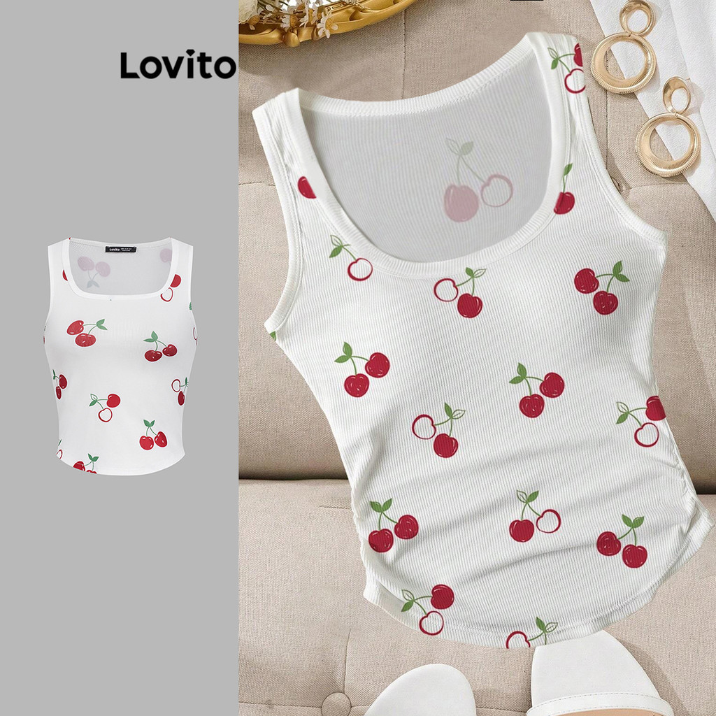 Lovito Regata Casual Ditsy Floral Padrão Top De Verão Para Mulheres L116MD100 - Women Clothes