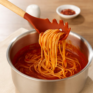 Colher Espaguete Silicone Terracota 31cm Cabo Madeira Massa Cozinha Casa Resistente - Fracalanza em Oferta na Shopee