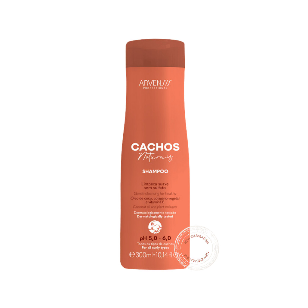 Shampoo sem Sulfato Cachos Naturais Vegano - 300ml - Arvensis