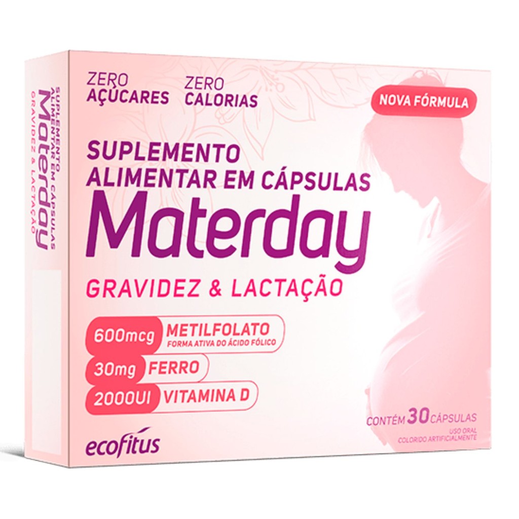 Materday 30 Cápsulas Ecofitus - Suplemento para Gravidez e Lactação