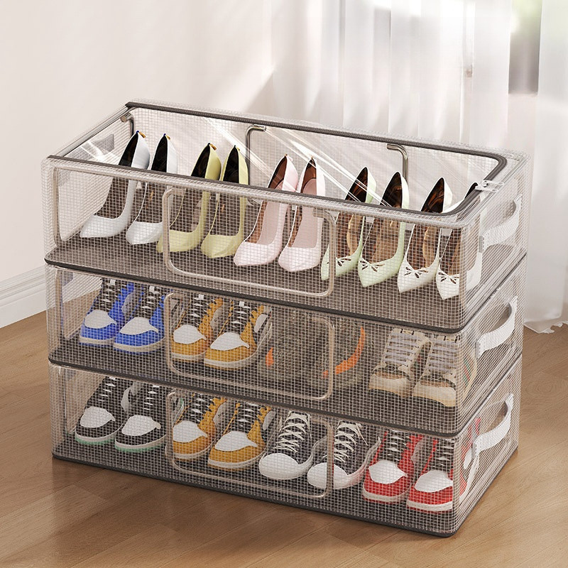 Caixas Organizadoras Para Tênis Sapatos Multiuso Empilhável Tampa Flip