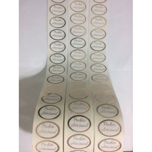 Detalhes do Etiquetas Adesivas Produto Artesanal Oval 1.000 Unidades
