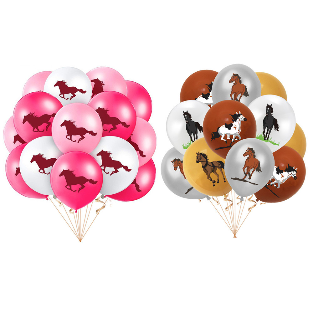 12pc 12 Polegada Cavalo Cowboy Cowgirl Balão De Látex Crianças Festa De Aniversário Decoração Suprimentos em Oferta na Shopee