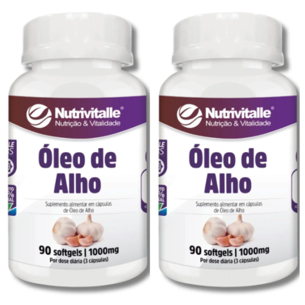 KIT 2 UN - OLEO DE ALHO 1000MG 90 CAPSULAS - NUTRIVITALLE