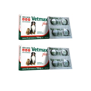 02 Vermífugo Cães e Gatos Vetmax Plus 4 Comprimidos Vetnil em Oferta na Shopee