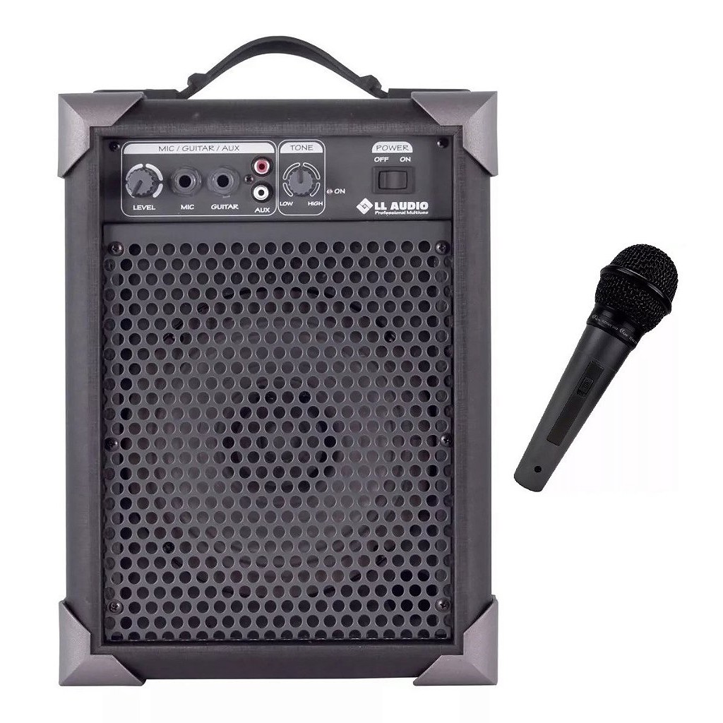 Caixa De Som Amplificada Microfone/guitarra Lx40 Com Mic em Oferta na Shopee