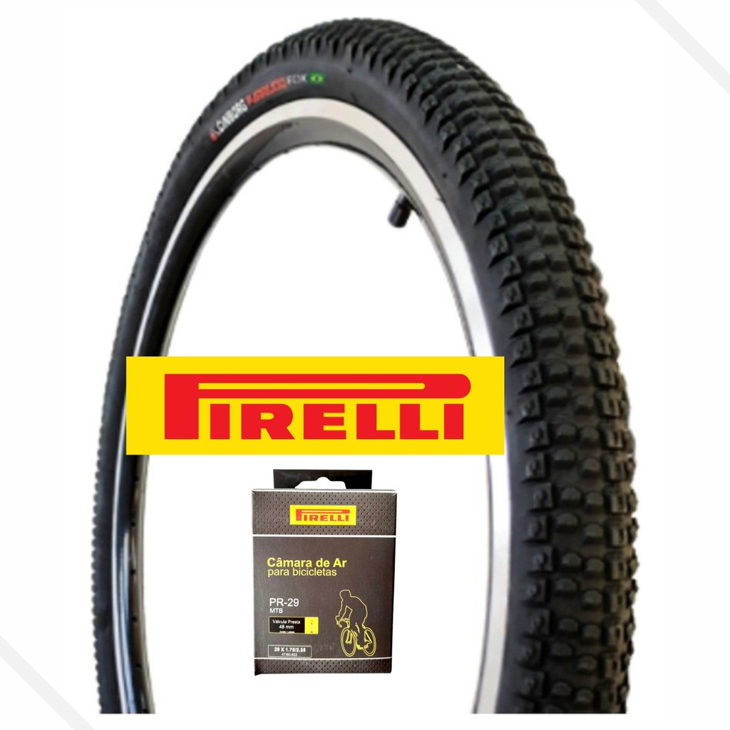 Pneu Aro 29x2.10 Bike Parrudo Fox Cinborg + 1 Camara de Ar 29 Bico Fino Presta Pirelli