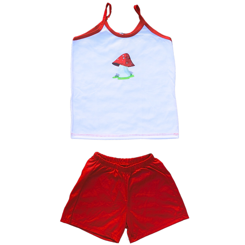 Conjunto Pijama Regata e Short Juvenil Feminino Estampado