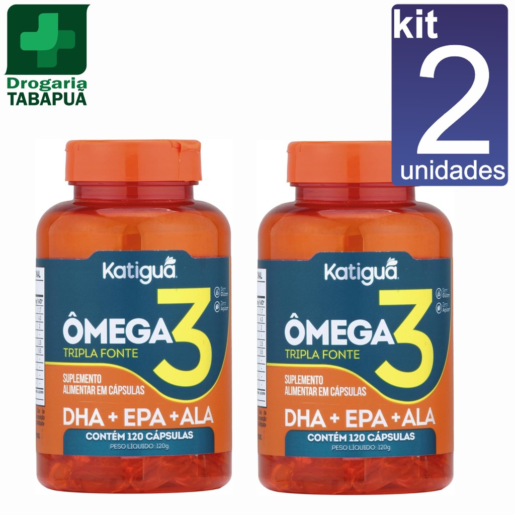 kit 2 Omega 3 1000mg com 120caps Tripla Fonte De Omega - Alta Qualidade De Omega