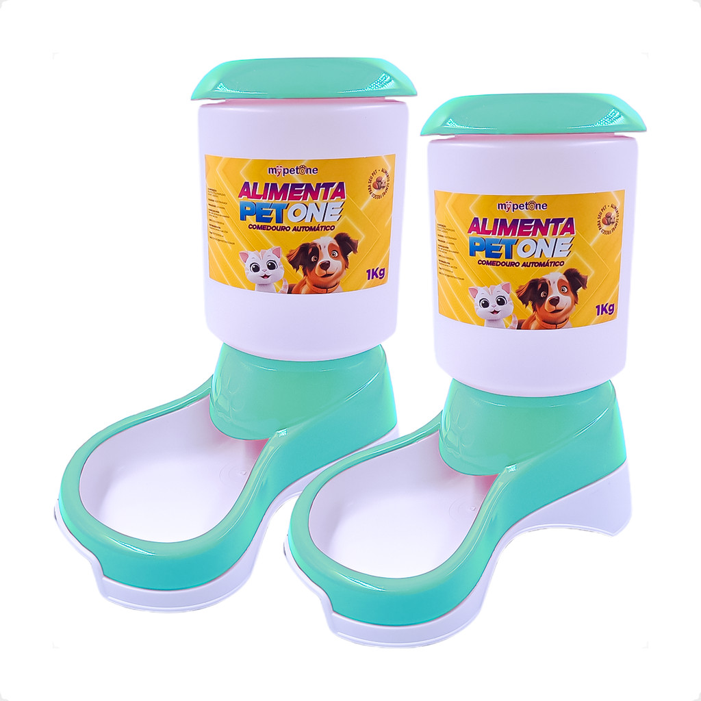 Kit 2 Comedouro Automático Alimenta Pet One - Tiffany - Pets