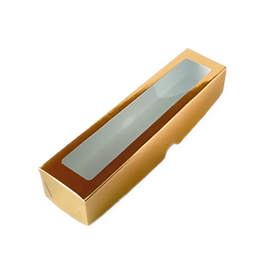 Caixa com Visor S00 (4cm x 15,5cm x 2cm) Dourada - 10 unidades - Assk - Rizzo