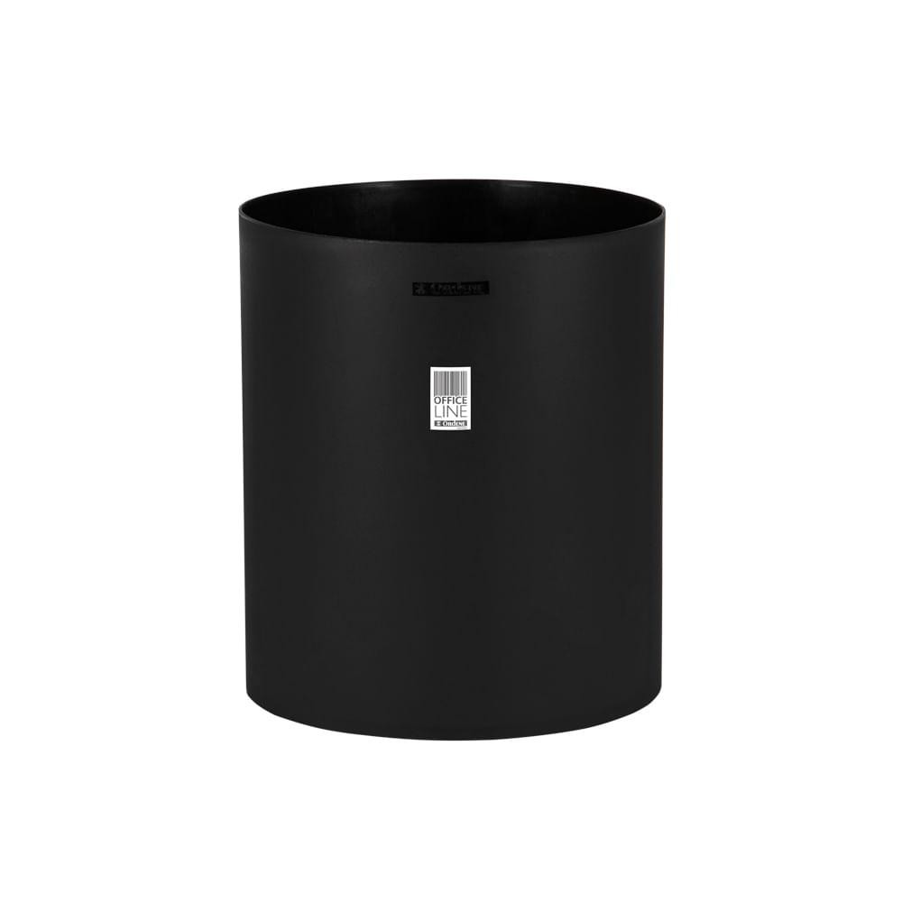 Cesto para Lixo Plástico Cilíndrico Preto 10,4L Office Line Ordene - Home & Living