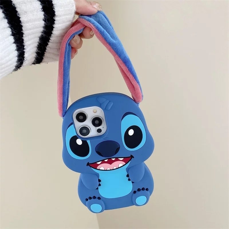 LEON CAPA BORRACHAFO STITCH COM ORELHA PARA IPHONE11