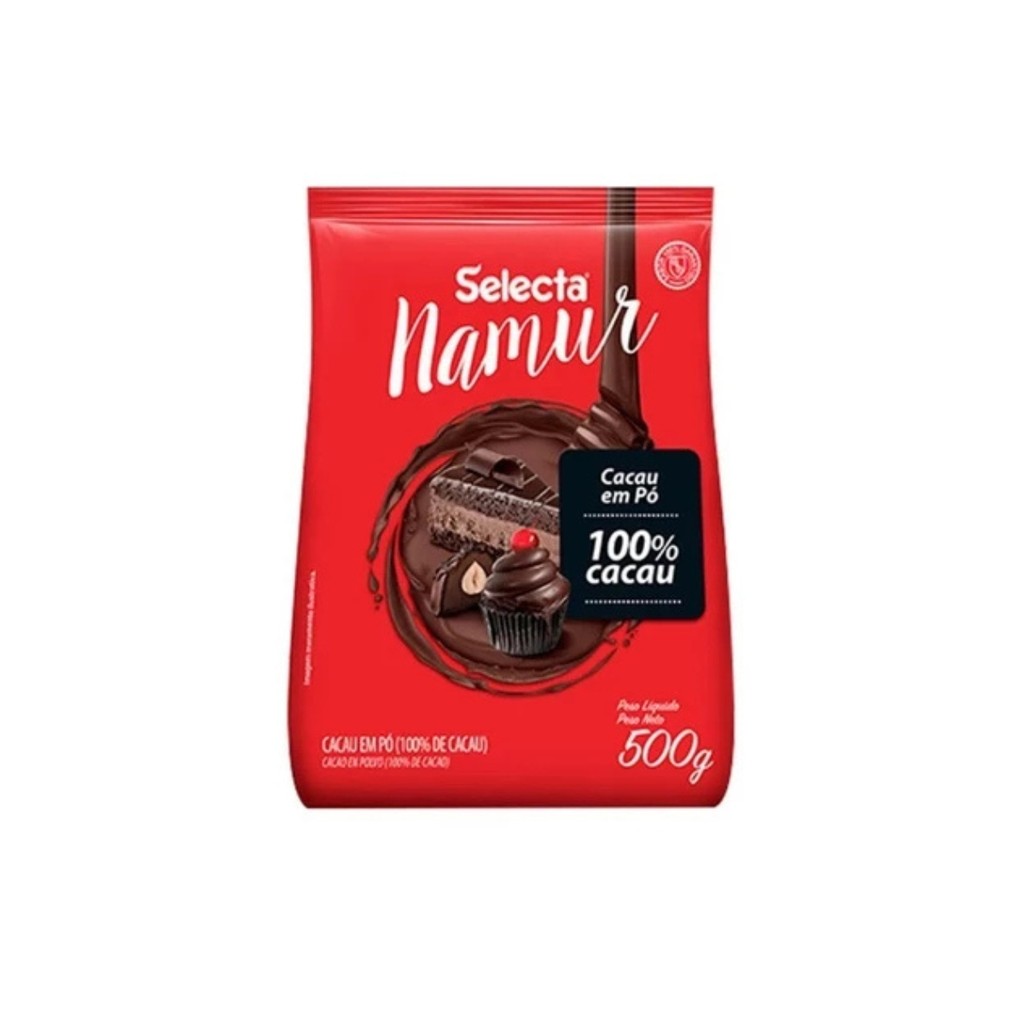Cacau em Pó 100% Selecta Namur 500g Sem Açúcar Alcalino em Oferta na Shopee