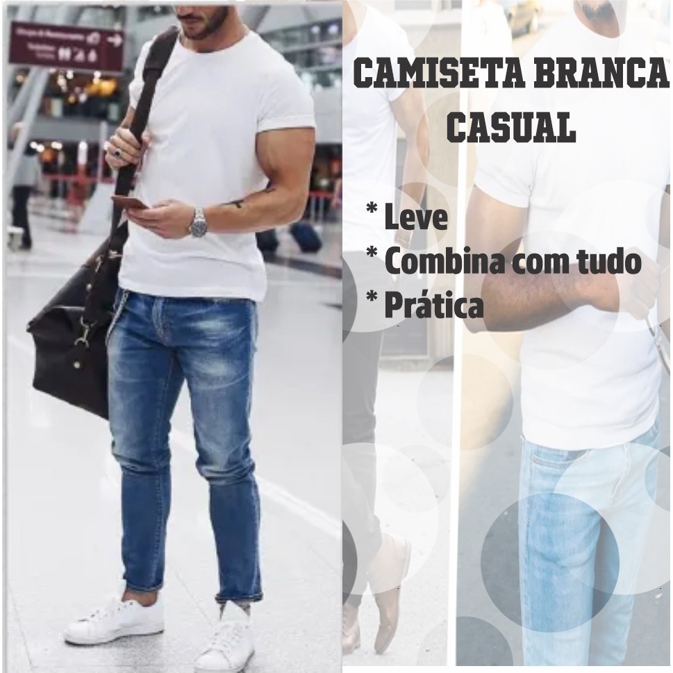Camiseta Poliéster Alto Padrão Branca Lisa Profissional Academia Corrida Esporte Casual Confortável Alta Performance