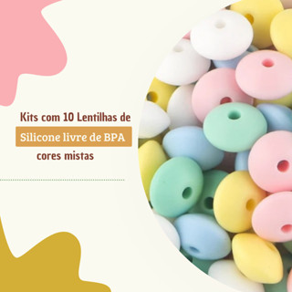 KIT COM 10 LENTILHAS DE SILICONE 12MM - CORES MISTAS em Oferta na Shopee