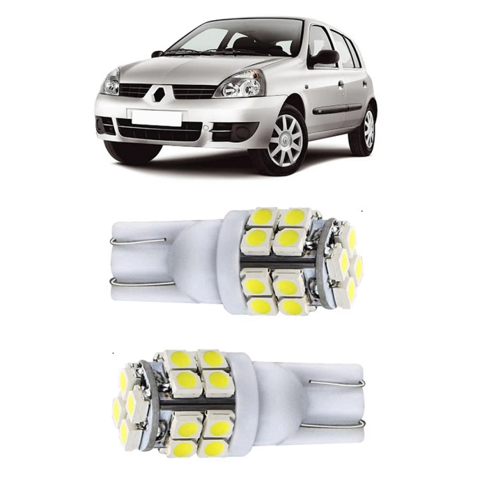 Par Lampada Pingo 20 LED T10 Clio Farol Teto Placa 5w
