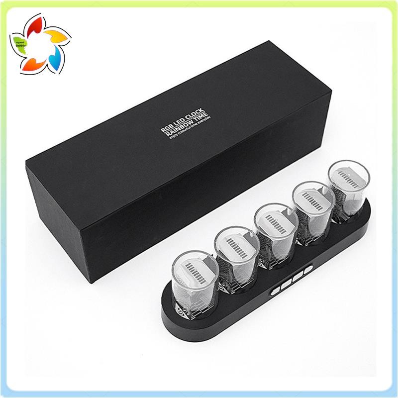 Relógio Digital De Tubo Nixie Com Luz LED RGB Que Brilha Para Decoração De Mesa Em Casa , ...