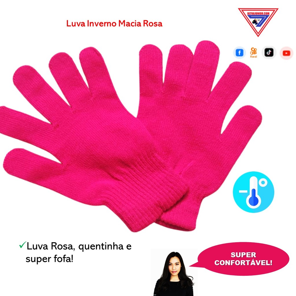 Luva Infantil LISA  Inverno Quentinho Tamanho 2 a 6 Anos | Cores Variadas