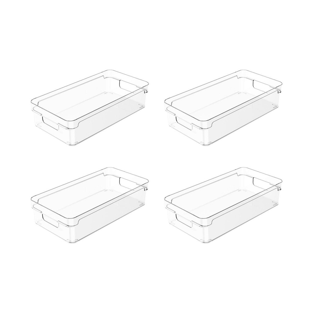 Kit de organizador de armários Ou 4 peças 30x15x7 Linha Clear Natural em Oferta na Shopee