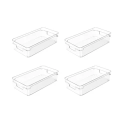Kit de organizador de armários Ou 4 peças 30x15x7 Linha Clear Natural
