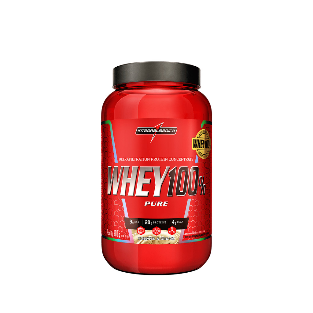 Whey Protein Concentrado 100% Cookies and Cream 900g Integralmedica