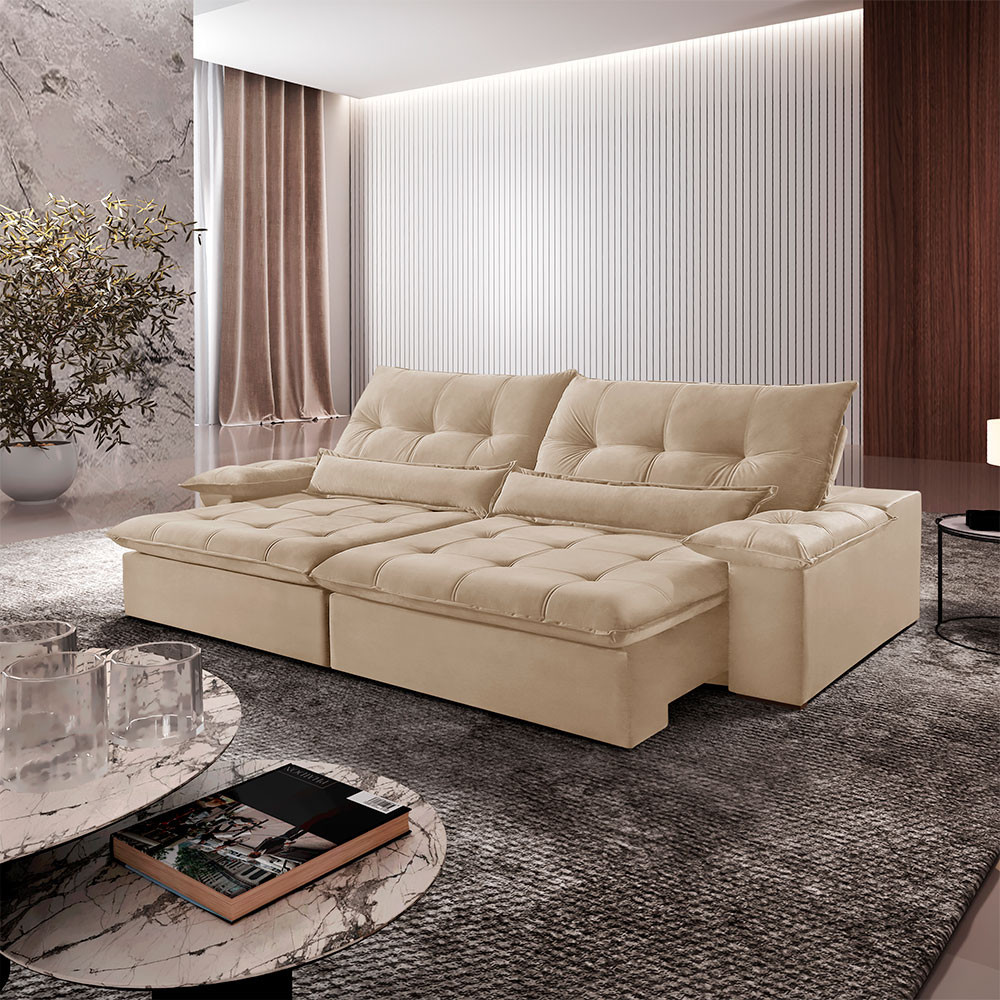 Sofá Nivus Linho 02 Módulos de 120cm B25cm Meu Sofá Online