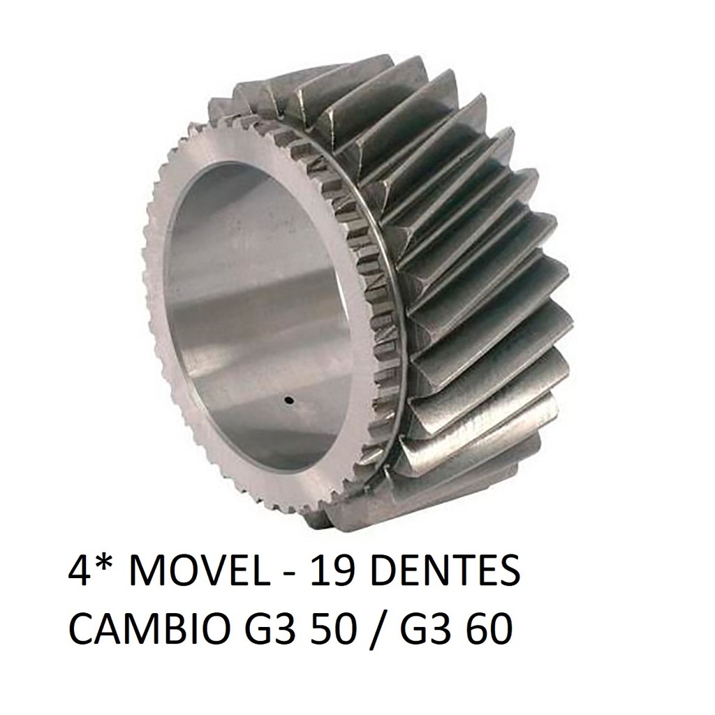 * ENGRENAGEM DA 4* MOVEL (19 DENTES) DO CAMBIO G3 50 - G3 60 - MERCEDES BENZ 1214 / 1418 / 1618 / 2014