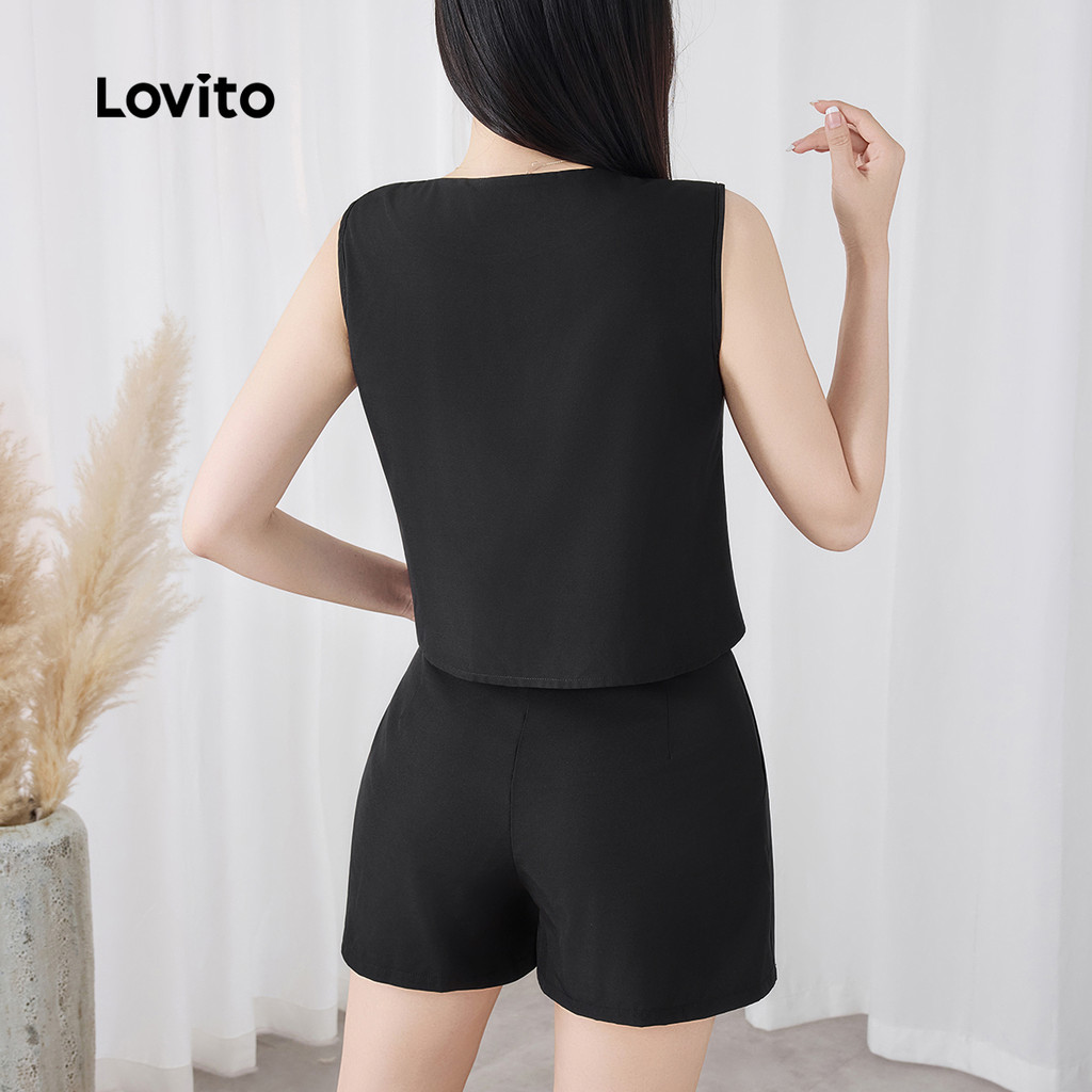 Detalhes do Lovito Tops Ou Calças Simples E Elegantes Para Mulheres L132ED169