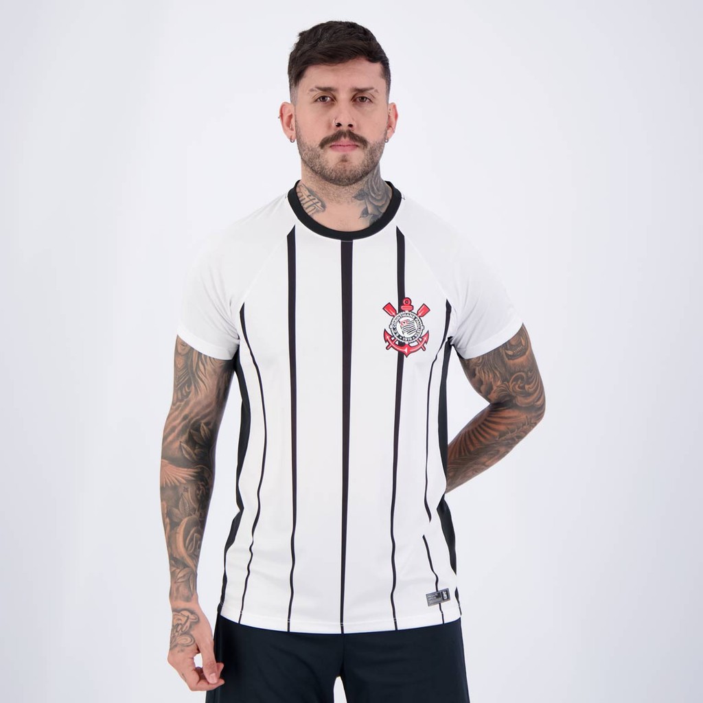 Camisa Corinthians Dry Branca e Preta em Oferta na Shopee