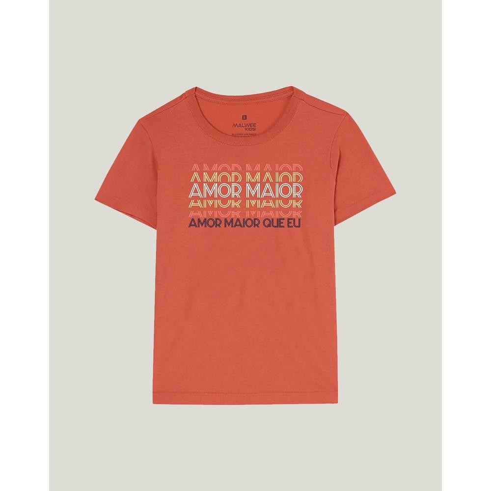 Camiseta Infantil Unissex Amor Maior Malha Orgânica