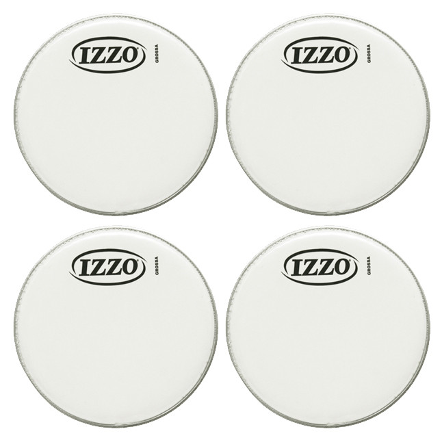 4x Pele 6 Leitosa Nylon Izzo Tamborim Bacurinha Extra Grossa