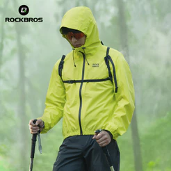 ROCKBROS Capa De Chuva Impermeável Corta-Vento Jaqueta Pesada Mountain Road Bike Equitação Ao Ar Livre Homens E Mulheres