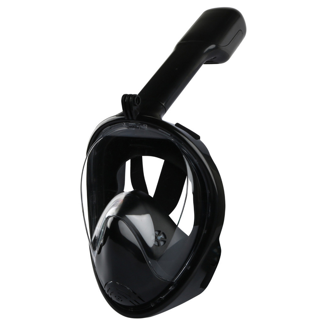 Máscara De Mergulho Snorkel Full Face Suporte Gopro Câmera Preto，Máscara respiratória de natação