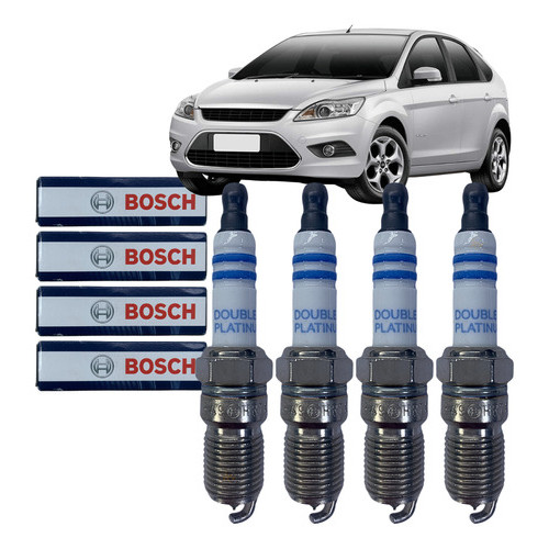 Jogo 4 Velas Original Bosch Focus 2.0 Duratec Flex 2005 2006 2007 2008 2009 2010 2011 2012 a 2020
