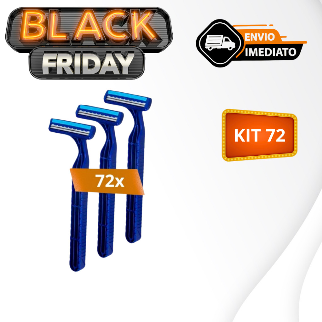 OFERTA Kit 72 Aparelho De Barbear Barbeador Descartável 2 lâminas Com Fita Lubrificante Navalha