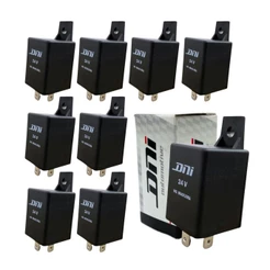 Kit 10 Rele Comando Seta Pisca Para Caminhão Ônibus 24V 500w 4 Terminais Fixação Com Suporte DNI0424S4