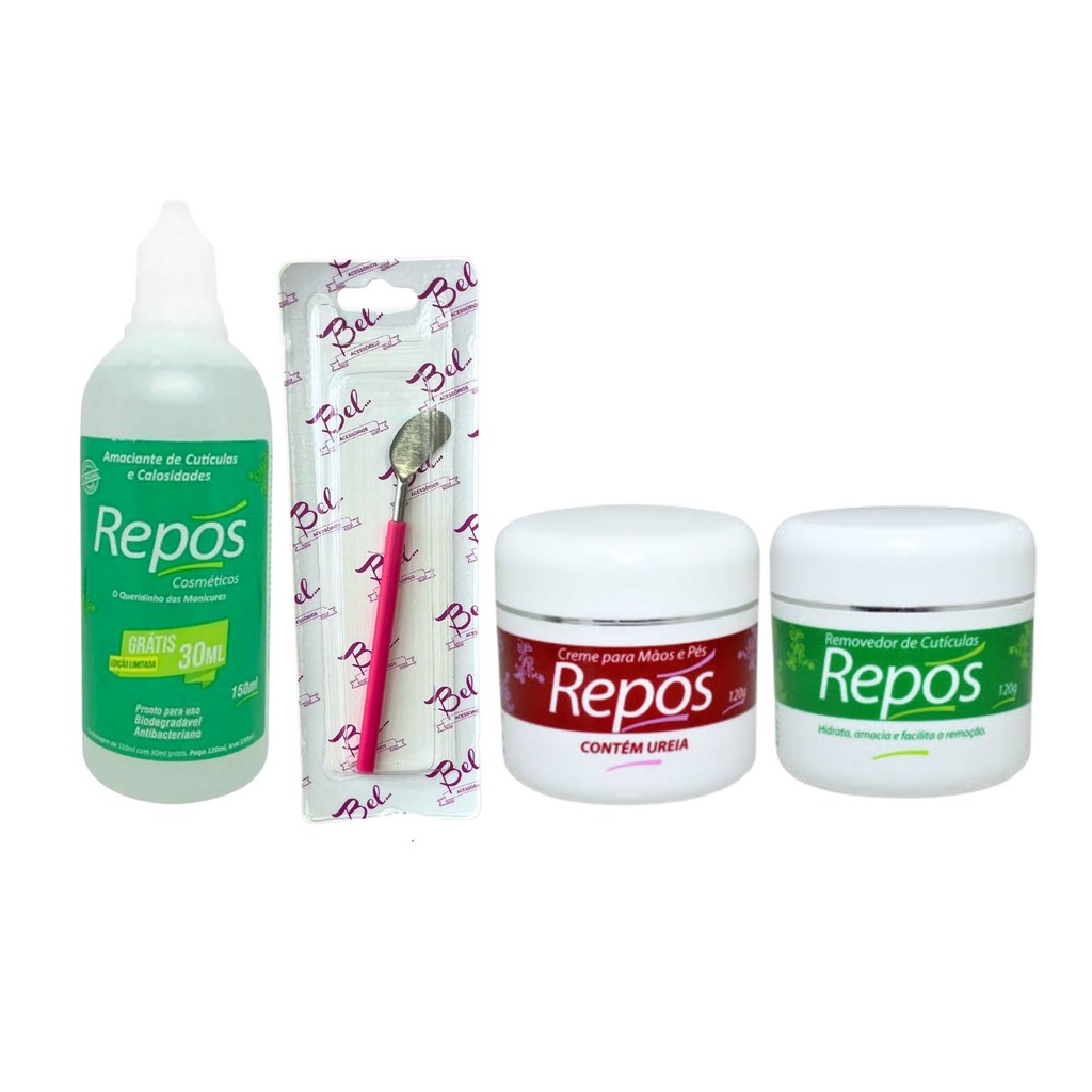 KIT AMACIANTE DE CUTÍCULAS + ESPÁTULA PLANTAR D + CREME REMOVEDOR + CREME UREIA