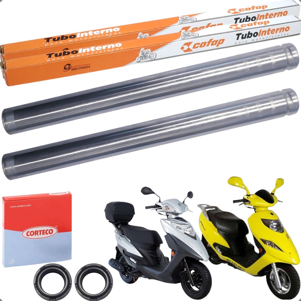 Kit Tubo Interno Bengala Cofap + Retentores Haojue Lindy 2017 a 2021 Suzuki Burgman 125i 2012 a 2016