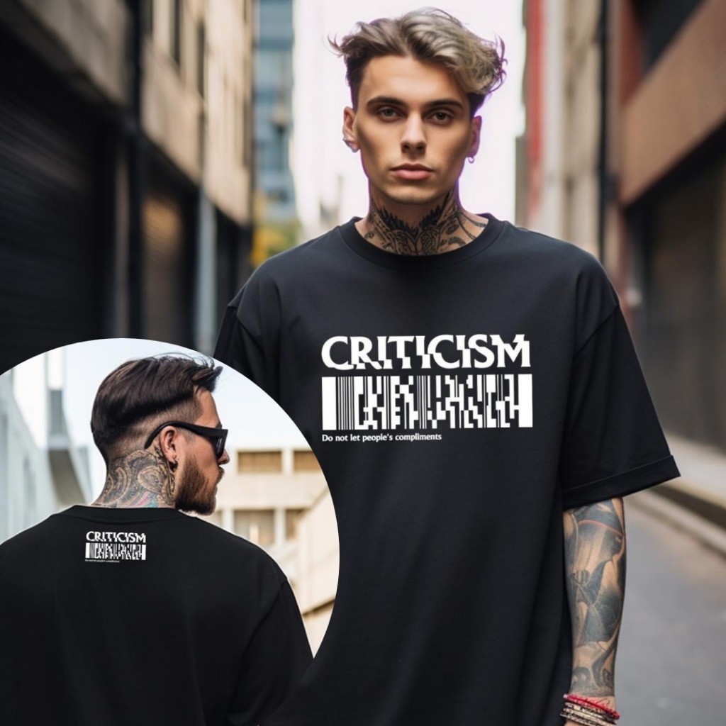 Camiseta Estampada Masculina Basica Frase Código de Barras Camiseta Oversized Streetwear
