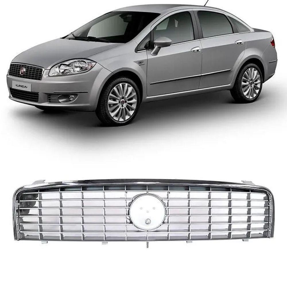 Grade do Radiador Linea 2009 a 2014 Cinza Friso Cromado