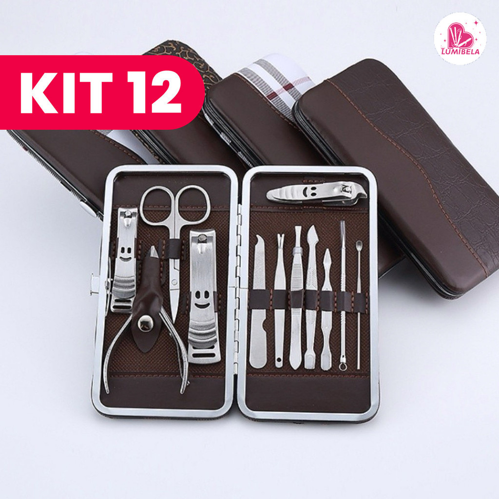 Kit de Manicure Portátil com Cortador de Unhas, Pinça e Tesour