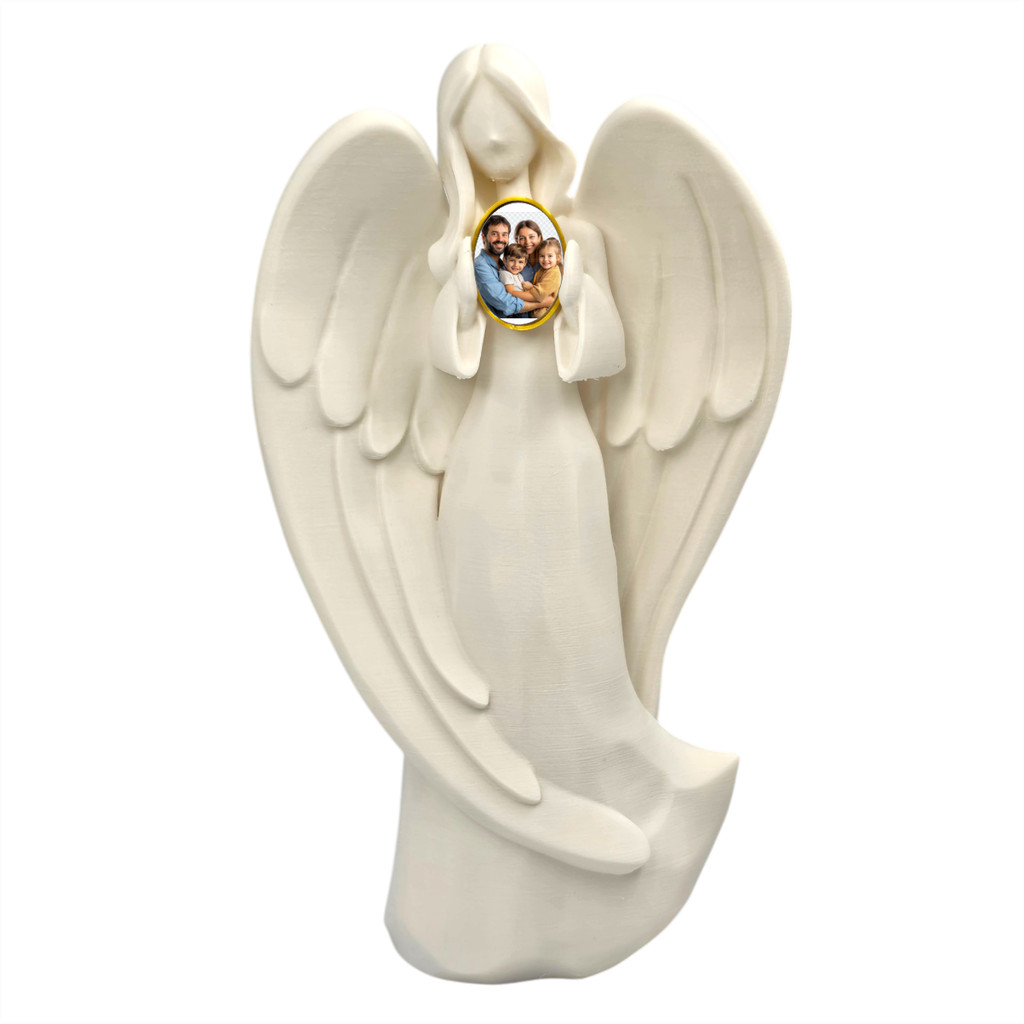 Estatua Anjo da Guarda com Foto Pai Presente dia dos Pais Personalizada Decoração Quarta Nenem Casa Cantinho de Oraçao
