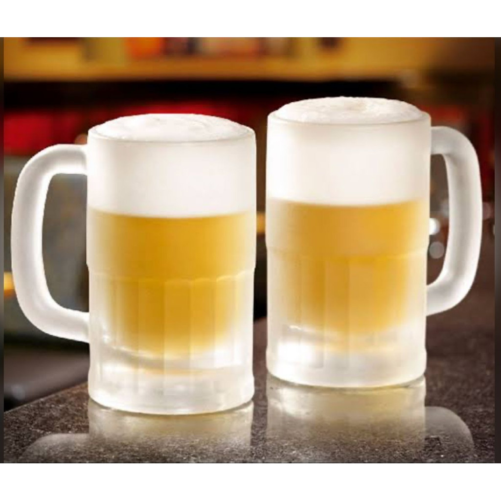 Kit Jogo Caneca 2/6/12 de vidro cerveja chopp 355ml Ice Beer lisa Outback